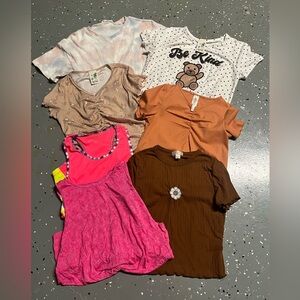 Girl kids bundle 8 items clothes shirts, dress 10-12 casual